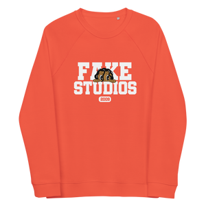 Orange FAKE Studios College raglan sweatshirt