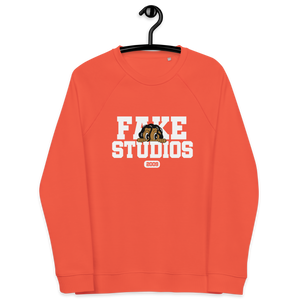 Orange FAKE Studios College raglan sweatshirt