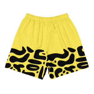 fakeSavian Yellow animal Print Active Shorts